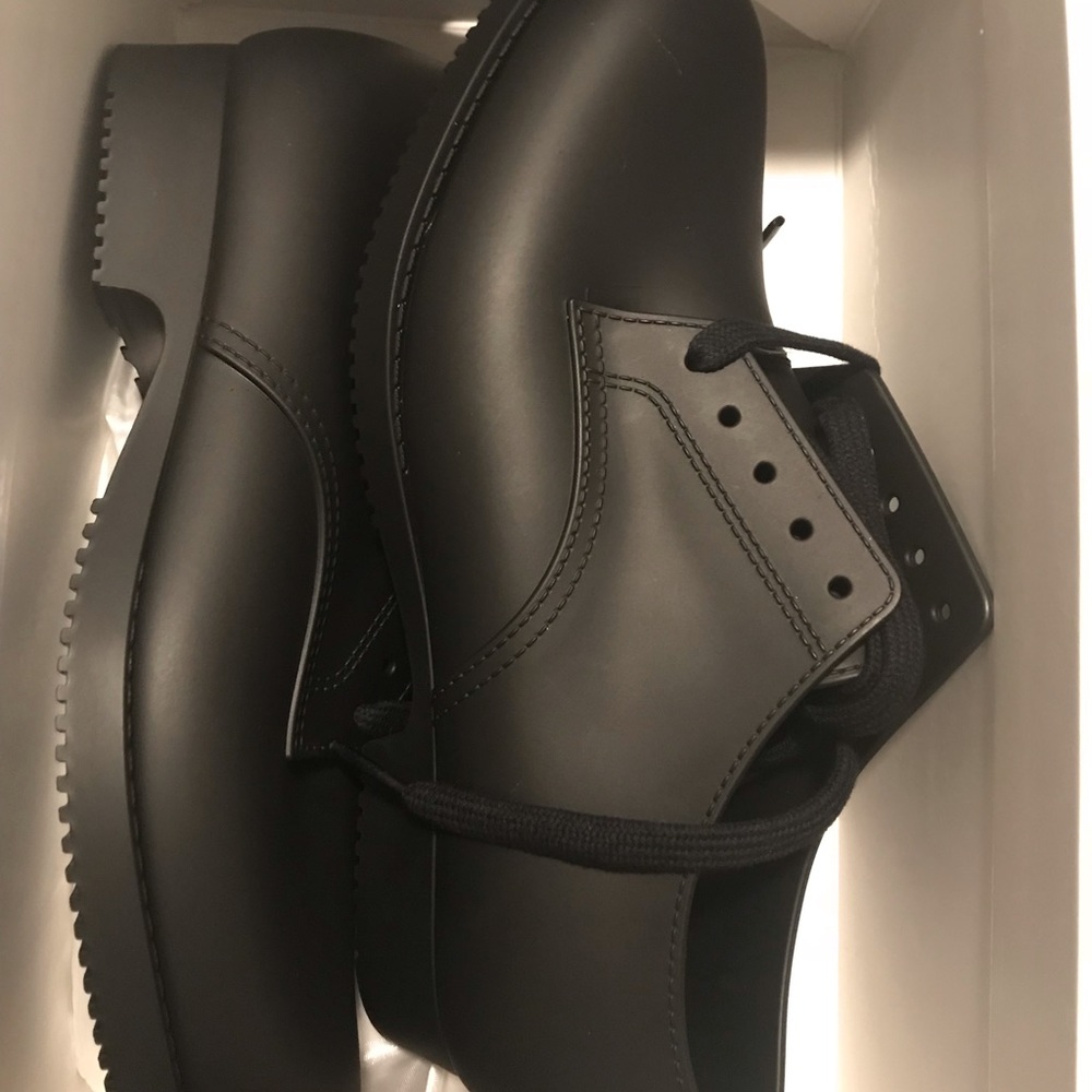 Black Comme des Garçons Melissa PVC Blucher Shoes